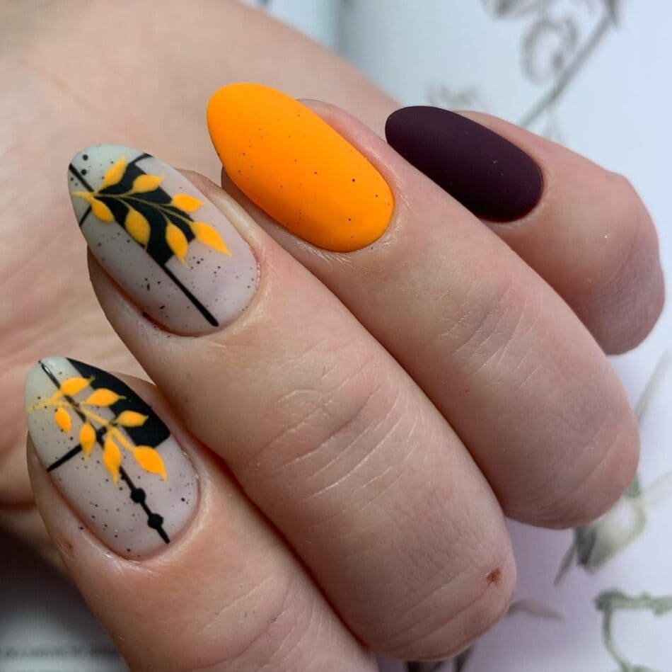 осенний нейл арт