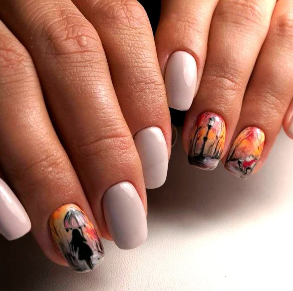 осенний нейл арт