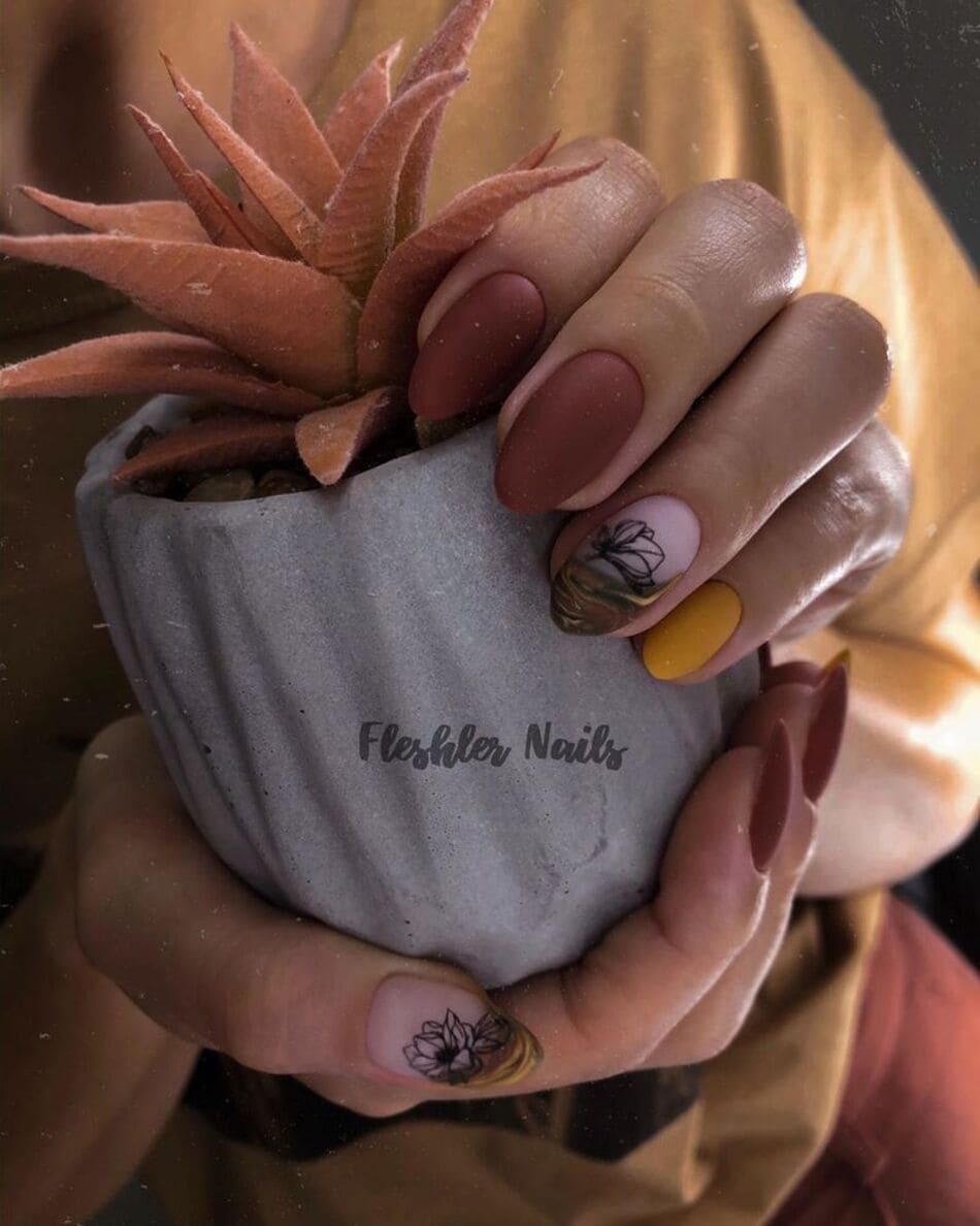 осенний нейл арт