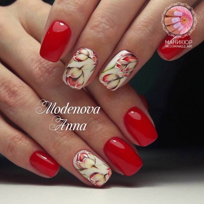 маникюр на 8 марта