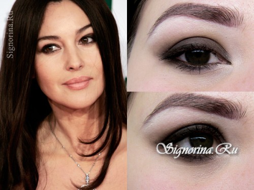Макияж Смоки айс (smoky eyes) для карих глаз от Моники Беллуччи: урок с пошаговыми фото